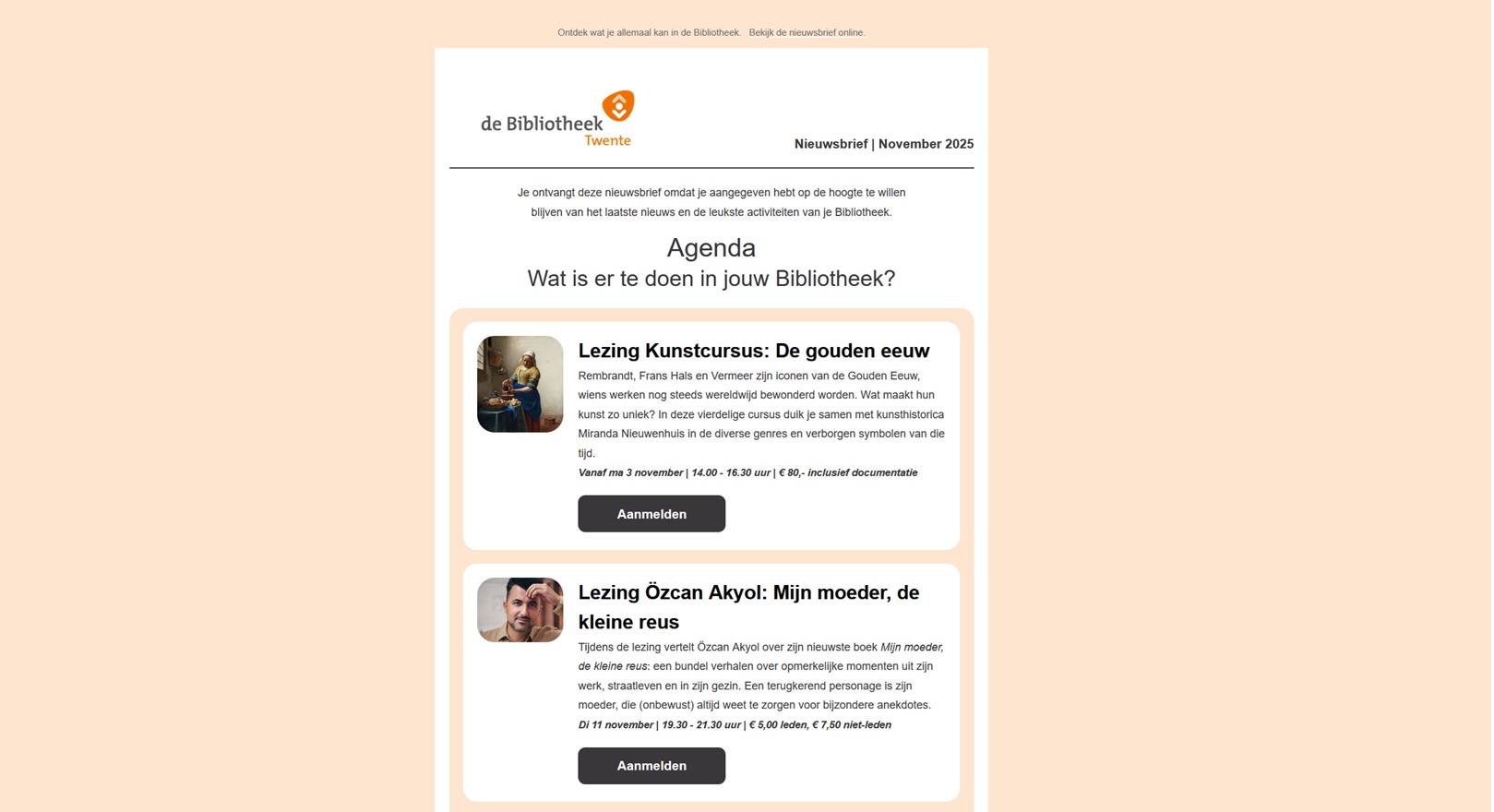 Screenshot nieuwsbrief november 2025